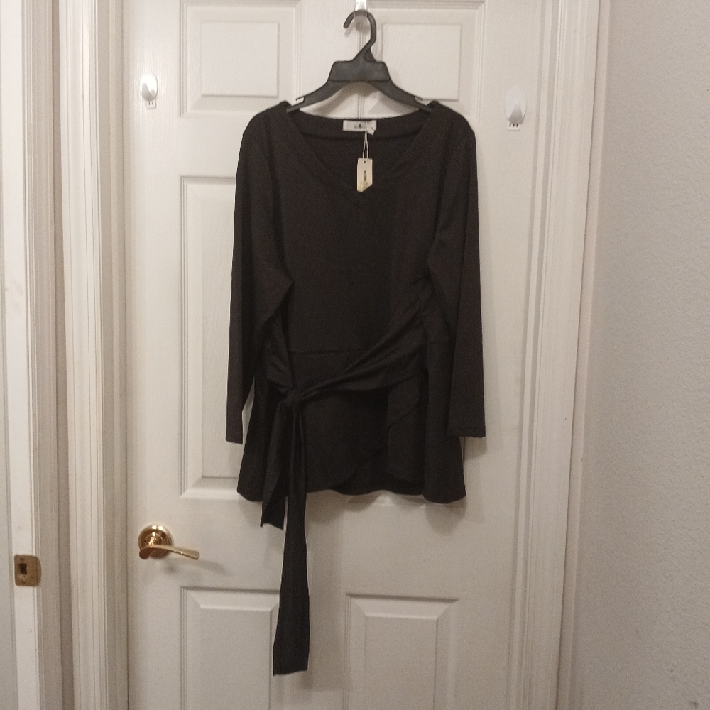 NWT Agnes Orinda Evening Wear Top Women's Size 1X Black